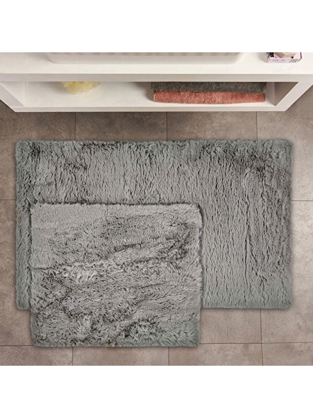 Soft Venüs Post 2'li Klozet Takımı - Gri - 60x100 cm + 50x60 cm