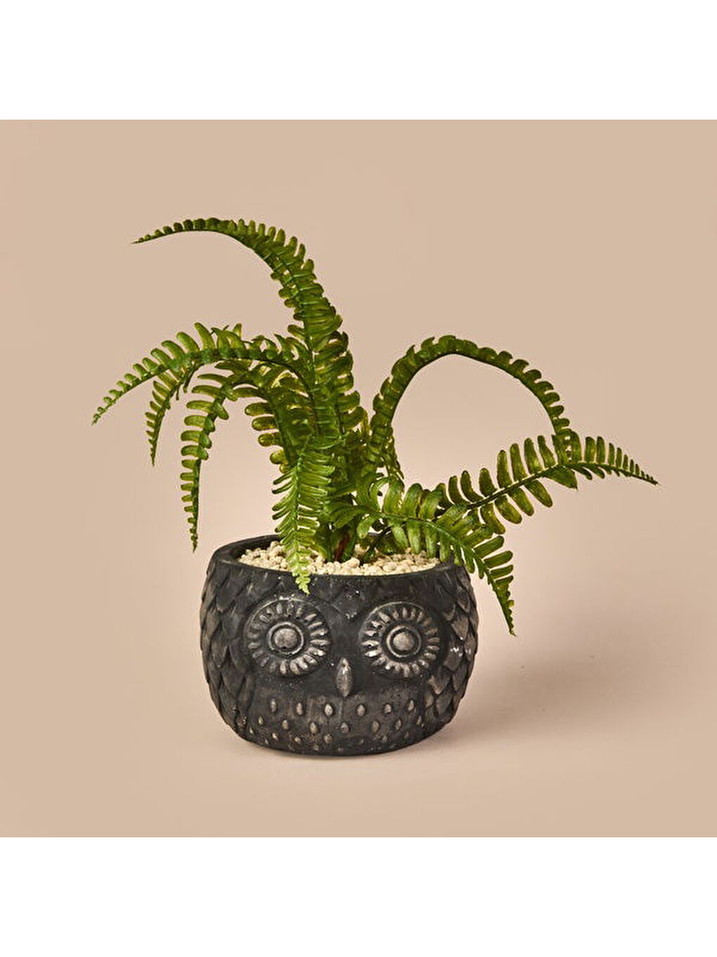 Saksılı Yapay Çiçek - Siyah / Yeşil - 29 cm