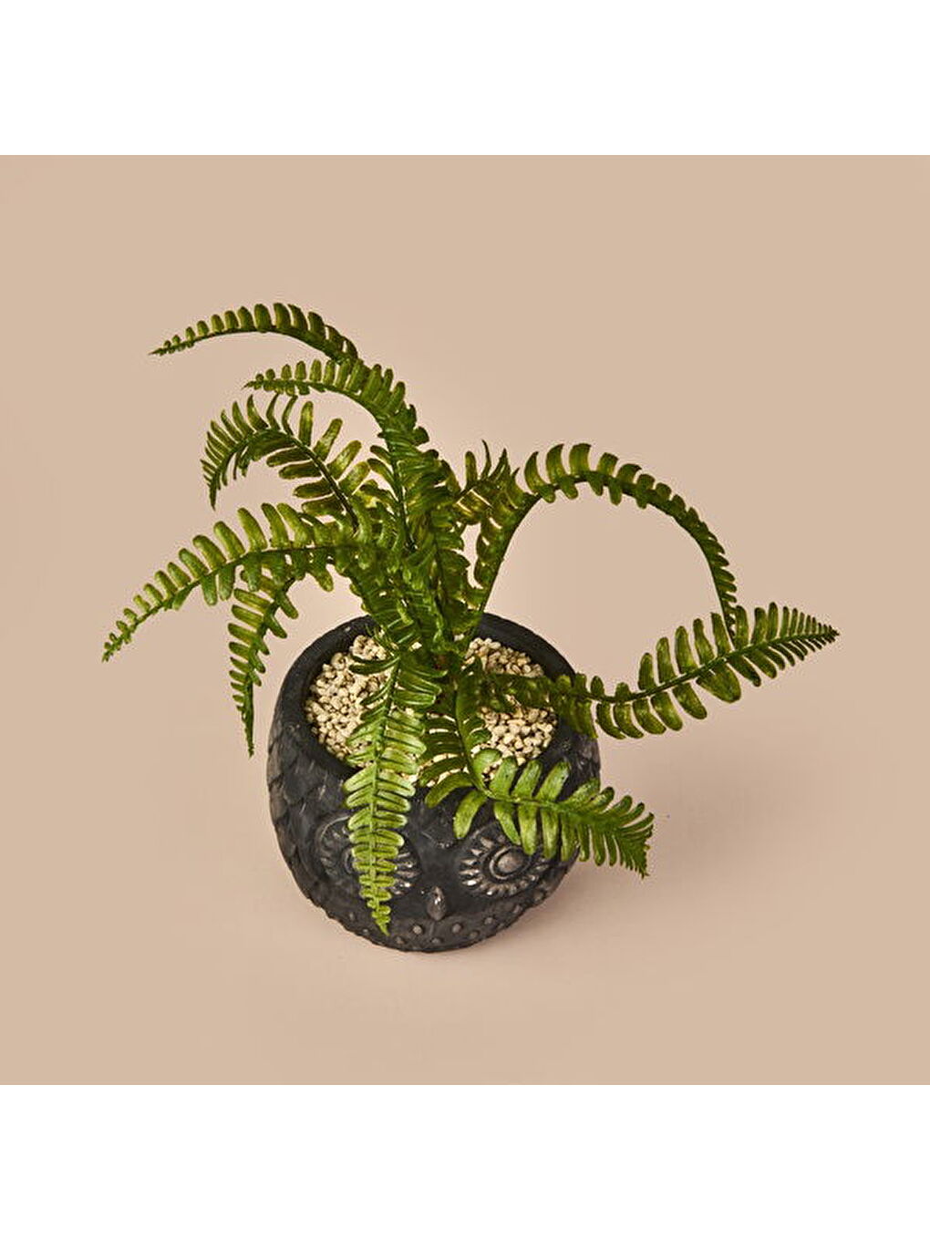 Saksılı Yapay Çiçek - Siyah / Yeşil - 29 cm-1