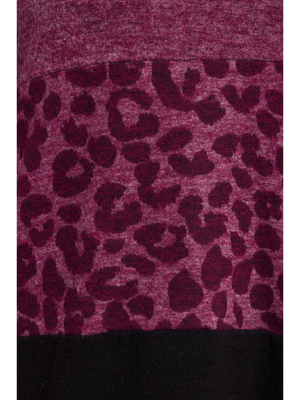 Mor Büyük Beden V Yaka Uzun Kollu Pelüş Sweatshirt 285053-3