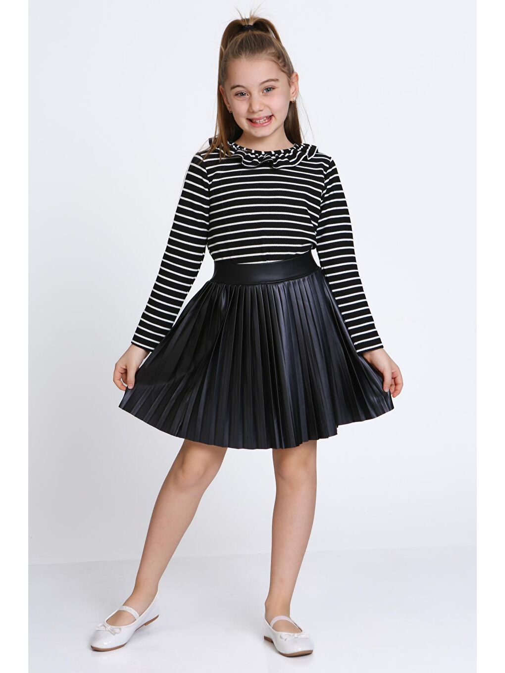 Kız Çocuk Siyah Etekli 3-7 Yaş Takım - 23310-3