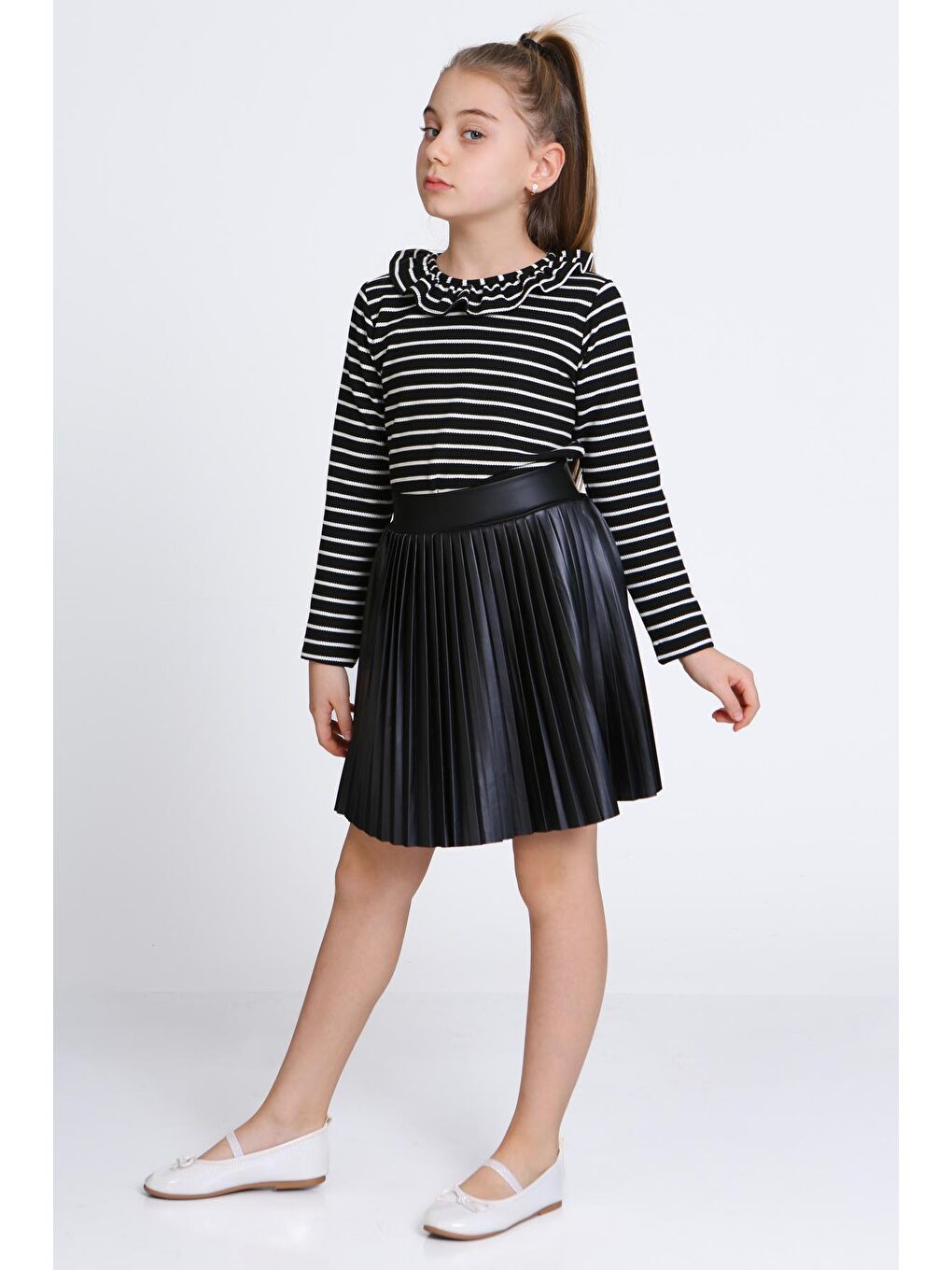 Kız Çocuk Siyah Etekli 3-7 Yaş Takım - 23310-3-1