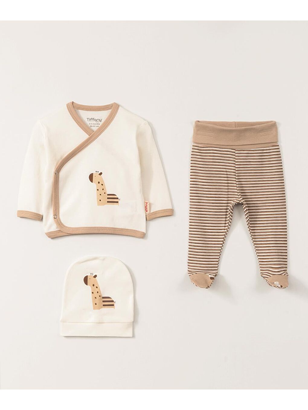 Karışık Zürafa Patikli Üçlü Zıbın Set