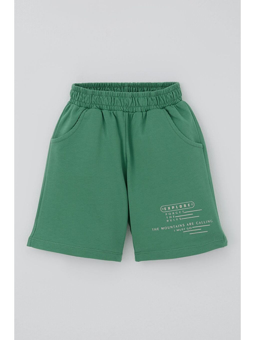 Erkek Çocuk Şortlu Takım Havalı Atv Sürücü Dino Sırt Baskı Detaylı Bej (3-8 Yaş)-2