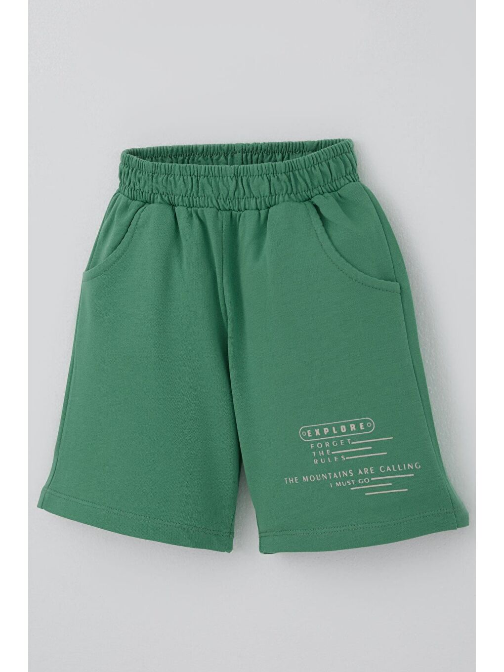 Erkek Çocuk Şortlu Takım Havalı Atv Sürücü Dino Sırt Baskı Detaylı Bej (3-8 Yaş)-6