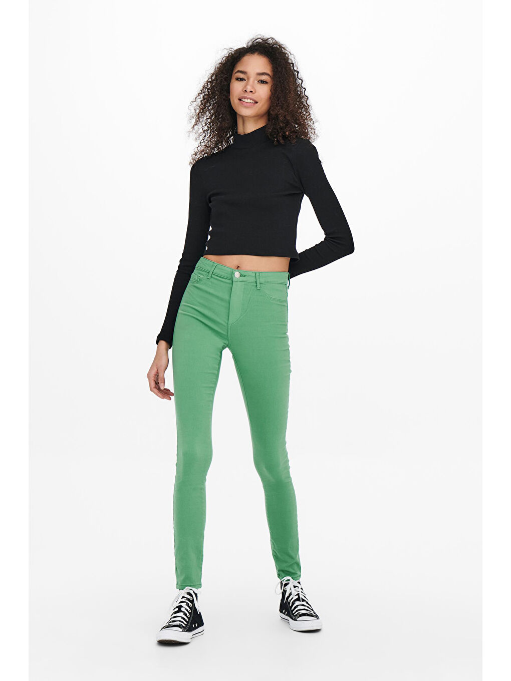 Only Koyu Mint Yeşili Yüksek Bel Skinny Fit Onlnanna Kadın Pantolon 15232465