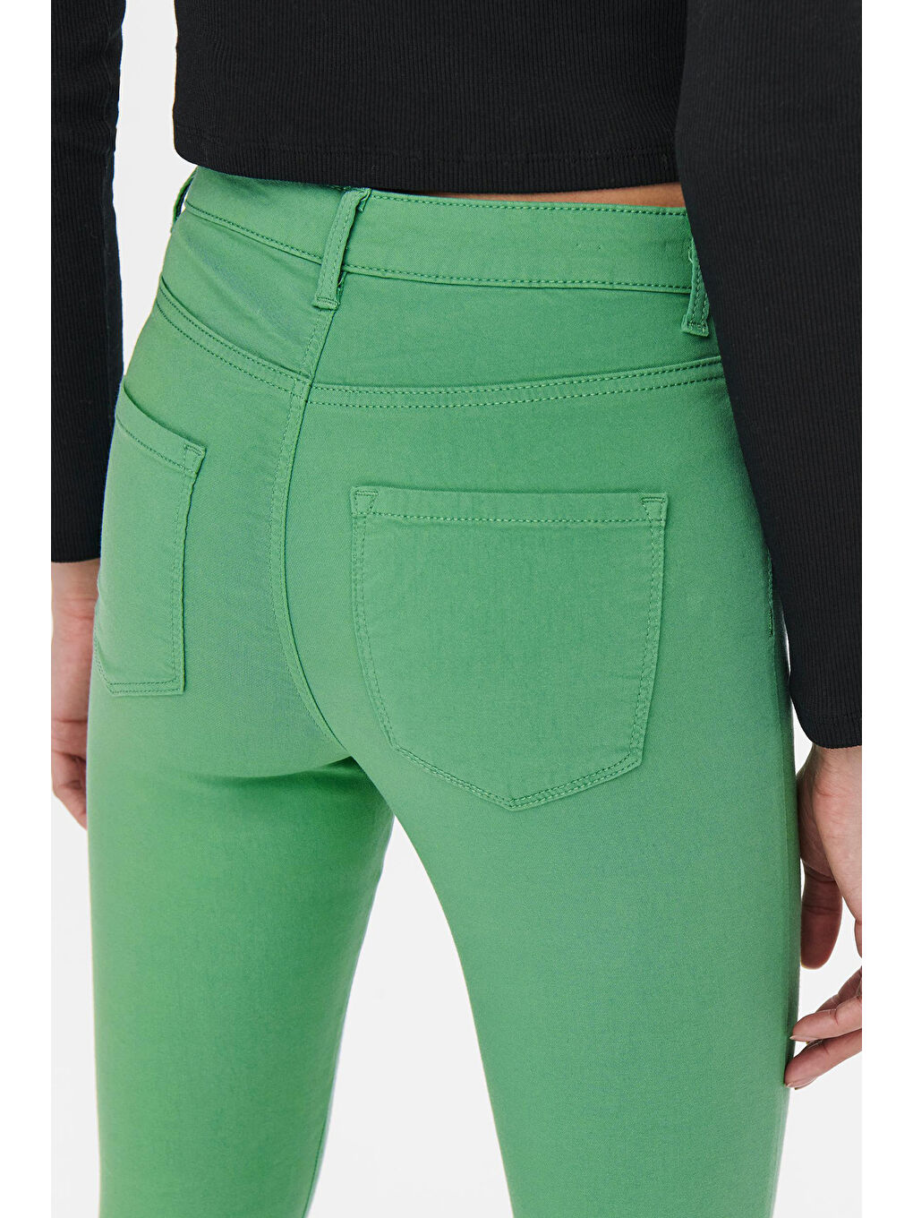 Only Koyu Mint Yeşili Yüksek Bel Skinny Fit Onlnanna Kadın Pantolon 15232465 - 4