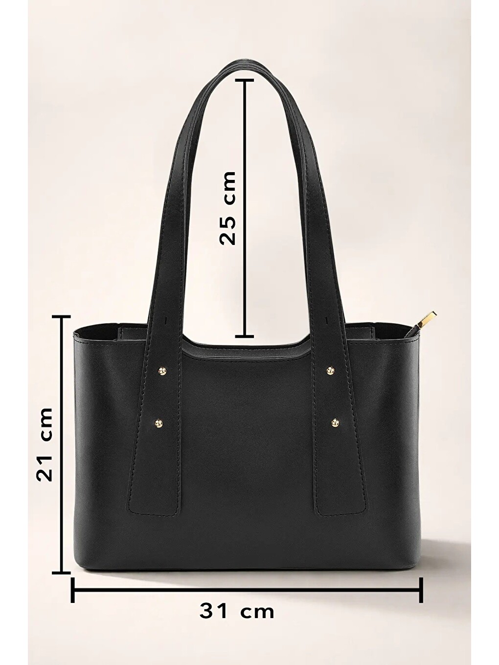 Siyah Retro Vintage Fermuarlı, Ayarlanabilir Omuz Askılı Çanta 287-3