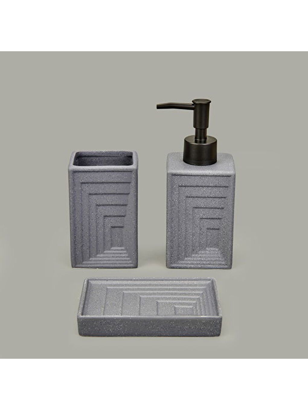 Bath 3'lü Banyo Aksesuar Seti - Gri