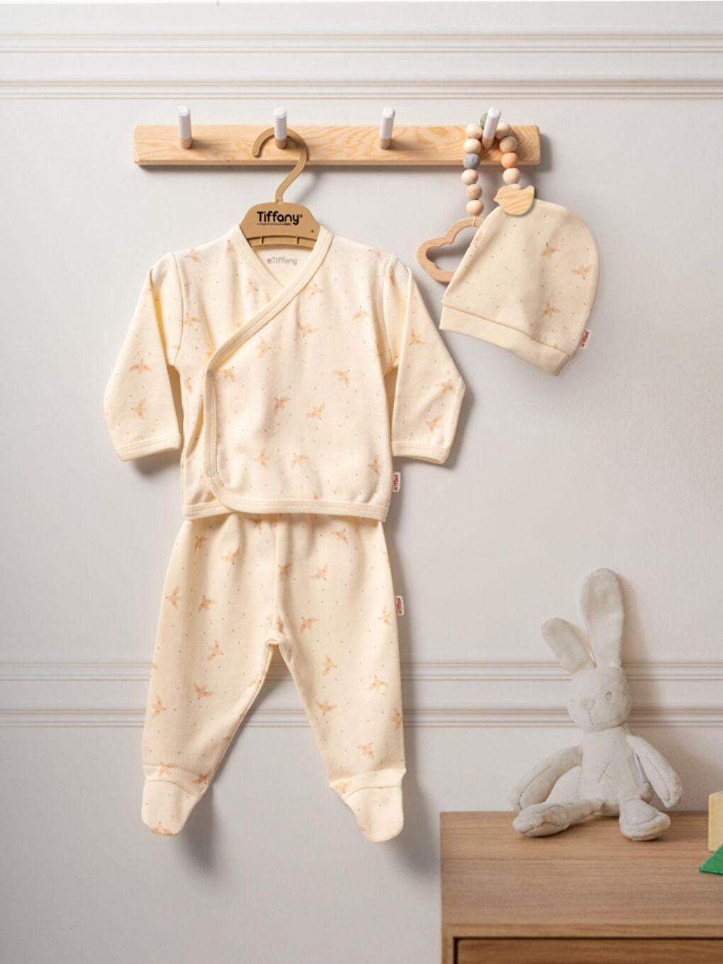 Karışık Organik Bird Theme 3lü Zıbın Set