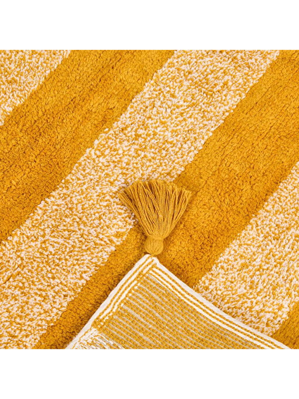 Lila Soft Tufting Vira Banyo Paspası - Ekru / Hardal - 60x90 cm-4