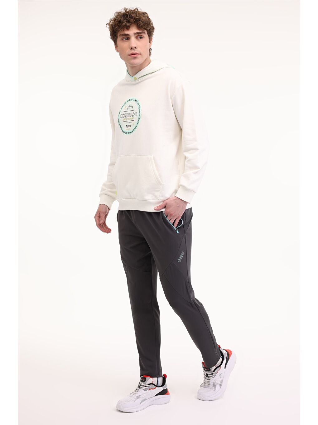 Bej ML FINE 17OTD202 5FX Ekru Erkek Sweatshirt-2