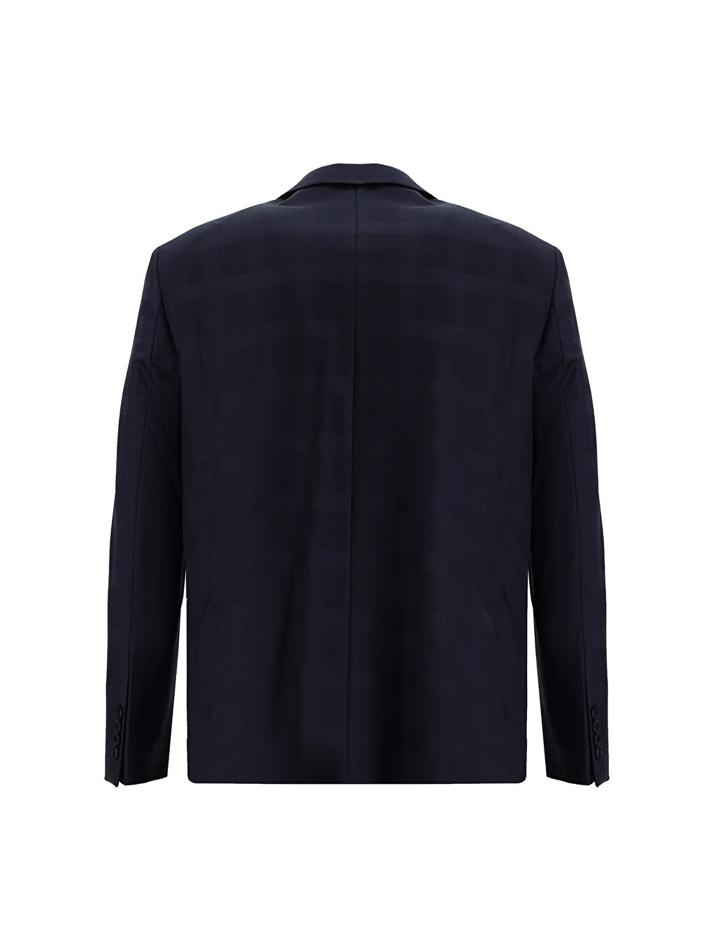 Lacivert Regular Fit Yünlü Klasik Ekose Takım Elbise-2