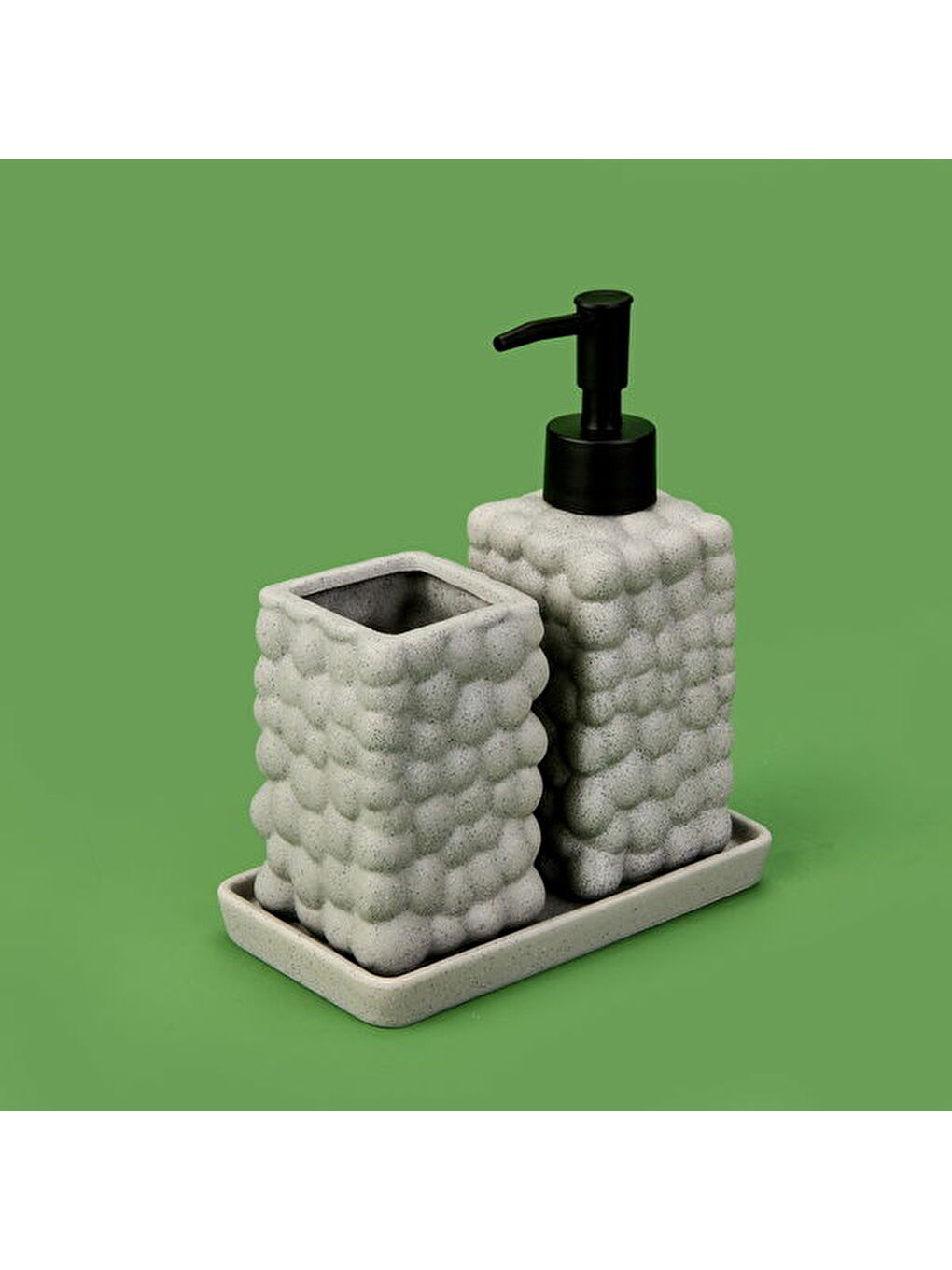 Bath 2'li Stantlı Banyo Aksesuar Seti - Gri