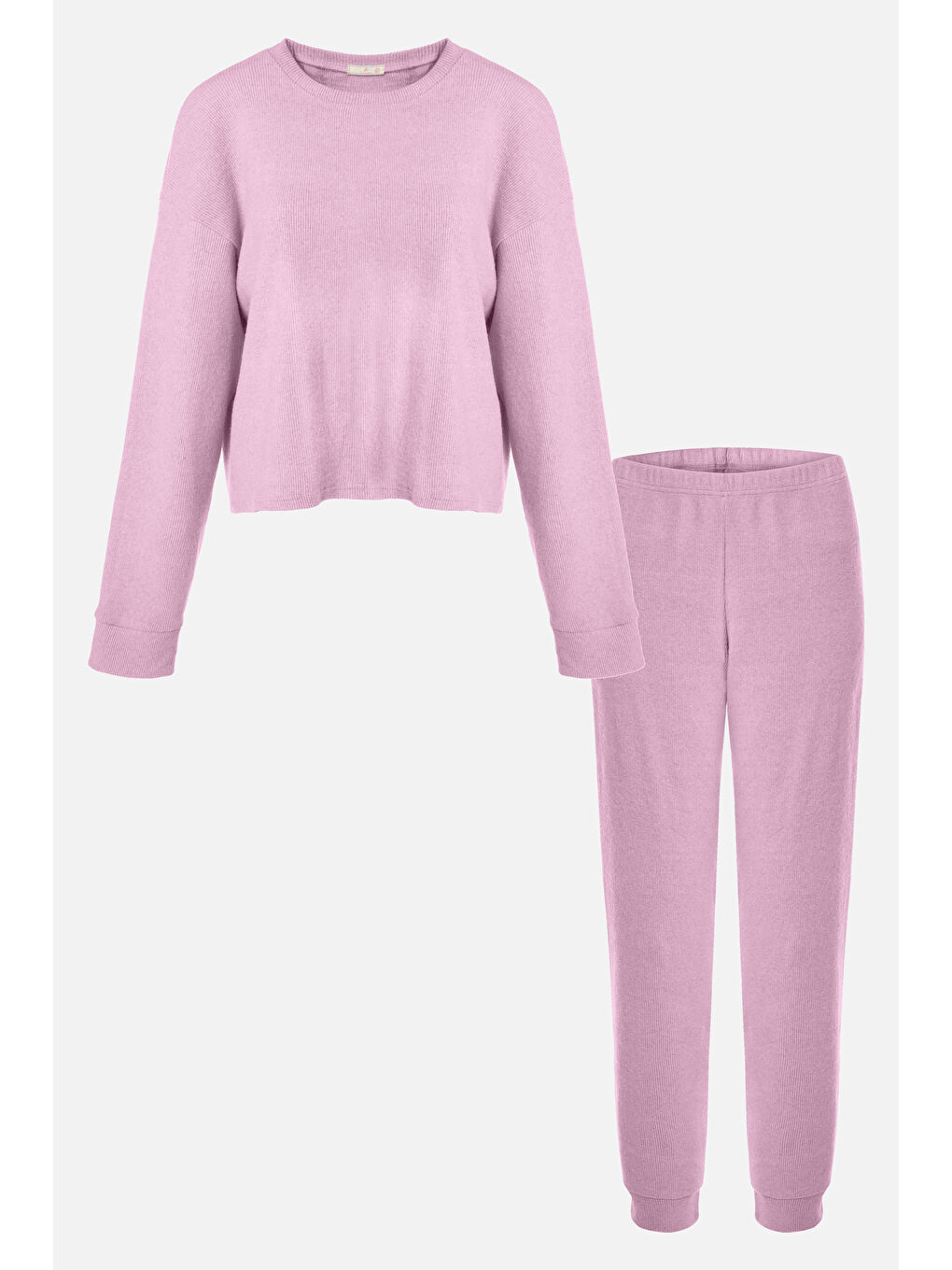 Kadın Soft Touch Kol ve Paça Bant Detaylı Pembe Renk Pijama Takımı