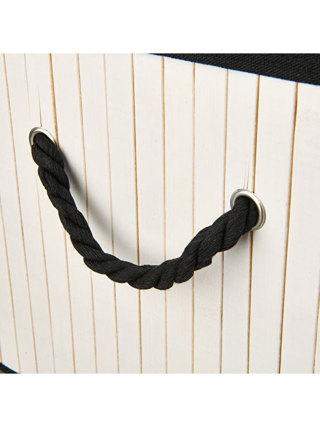 Çok Amaçlı Dekoratif Sepet - Beyaz / Siyah - 30x30x30 cm-2