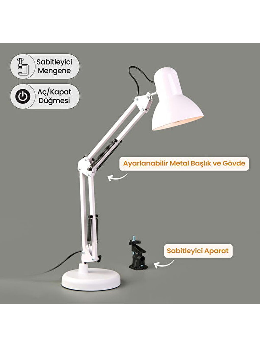 AV-811 Masa Lambası - Beyaz - 50 cm