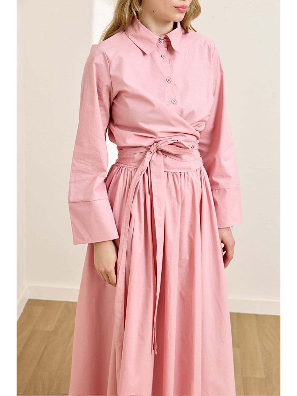 Soft Pembe Bağlamalı Gömlek-2