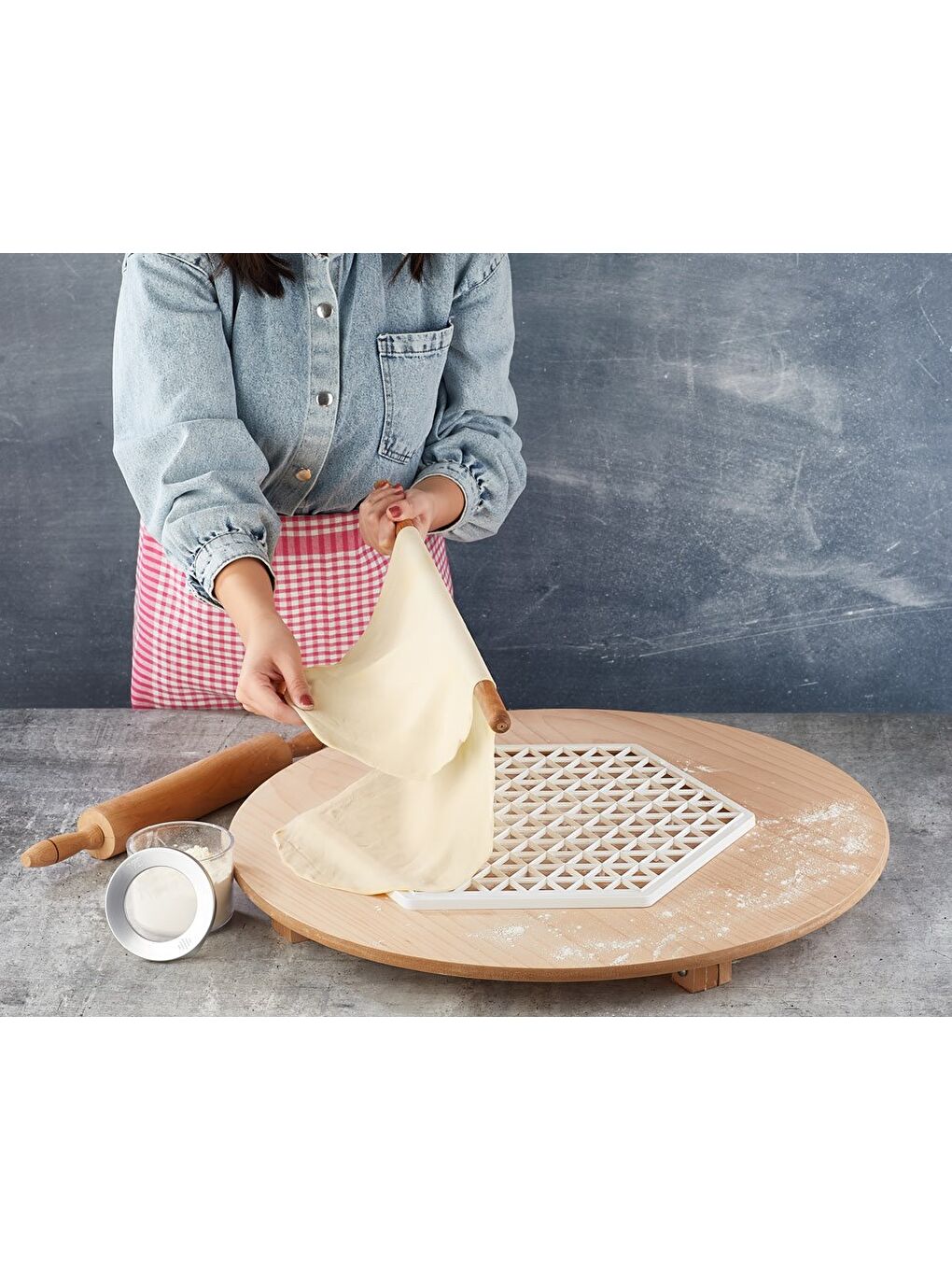 Vip Ahmet VP-089 Pratik Üçgen Mantı Kalıbı Xl 40cm Mantımatik Hamur Kesme Aparatı-6