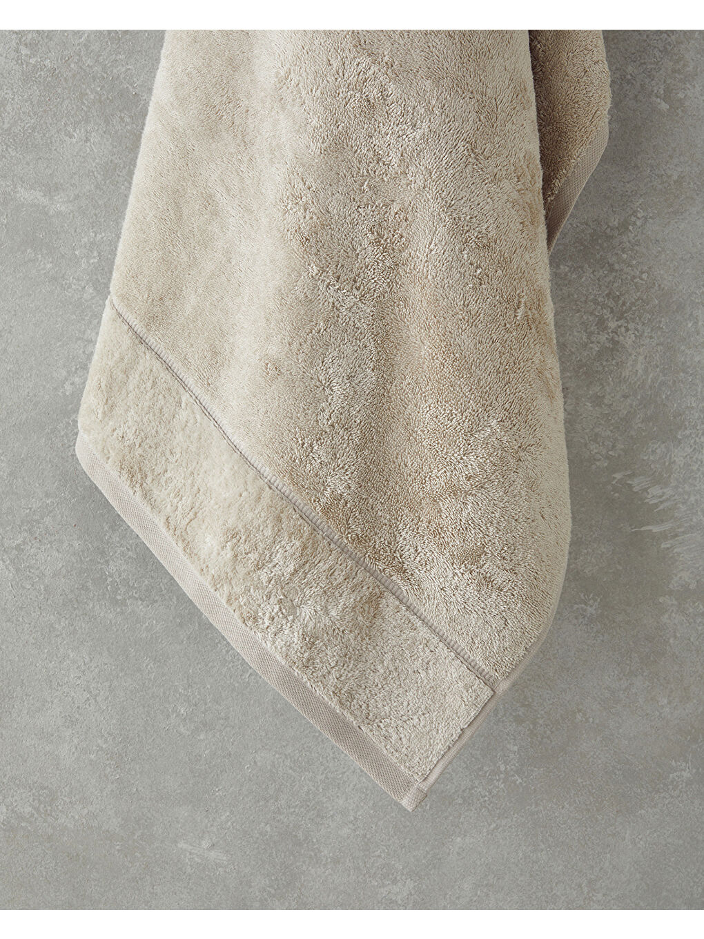 Leafy Bambu Banyo Havlusu 70x140 cm Açık Bej-1