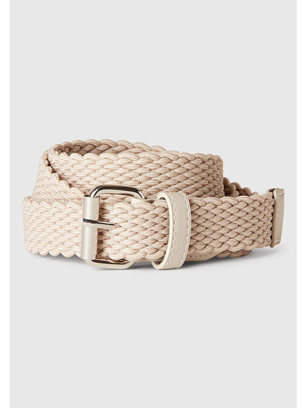Bej Erkek Taş Rengi Örgü Kemer