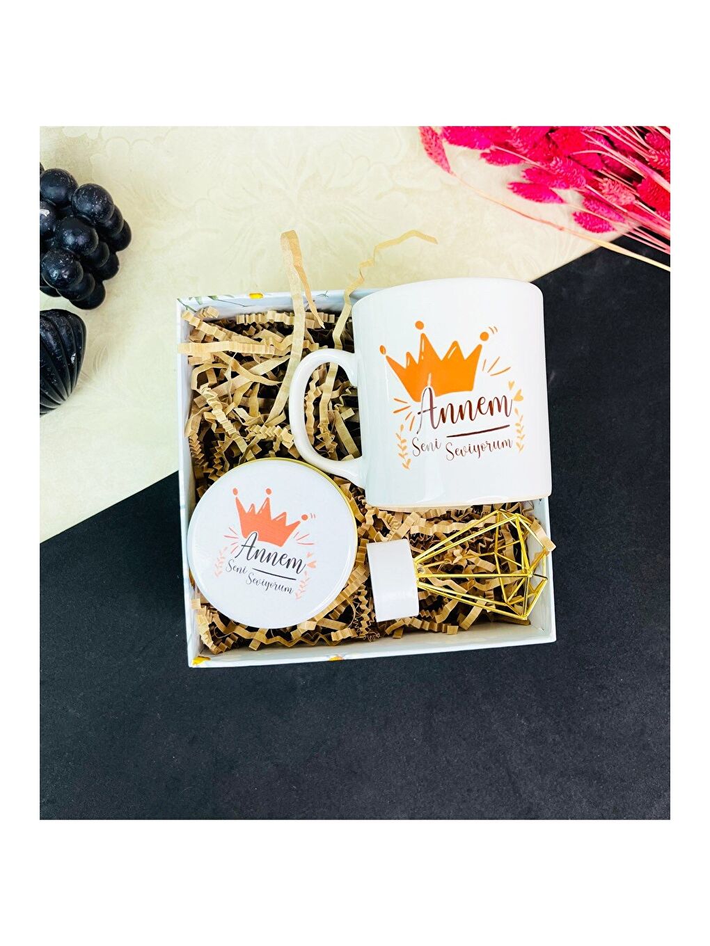 Karışık Annem Seni Seviyorum Tasarımlı Mini Hediye Seti-1