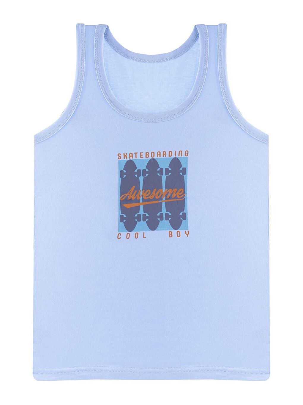 Karışık Erkek Çocuk Atlet Geniş Askılı Baskılı 5'li Paket Garson-4