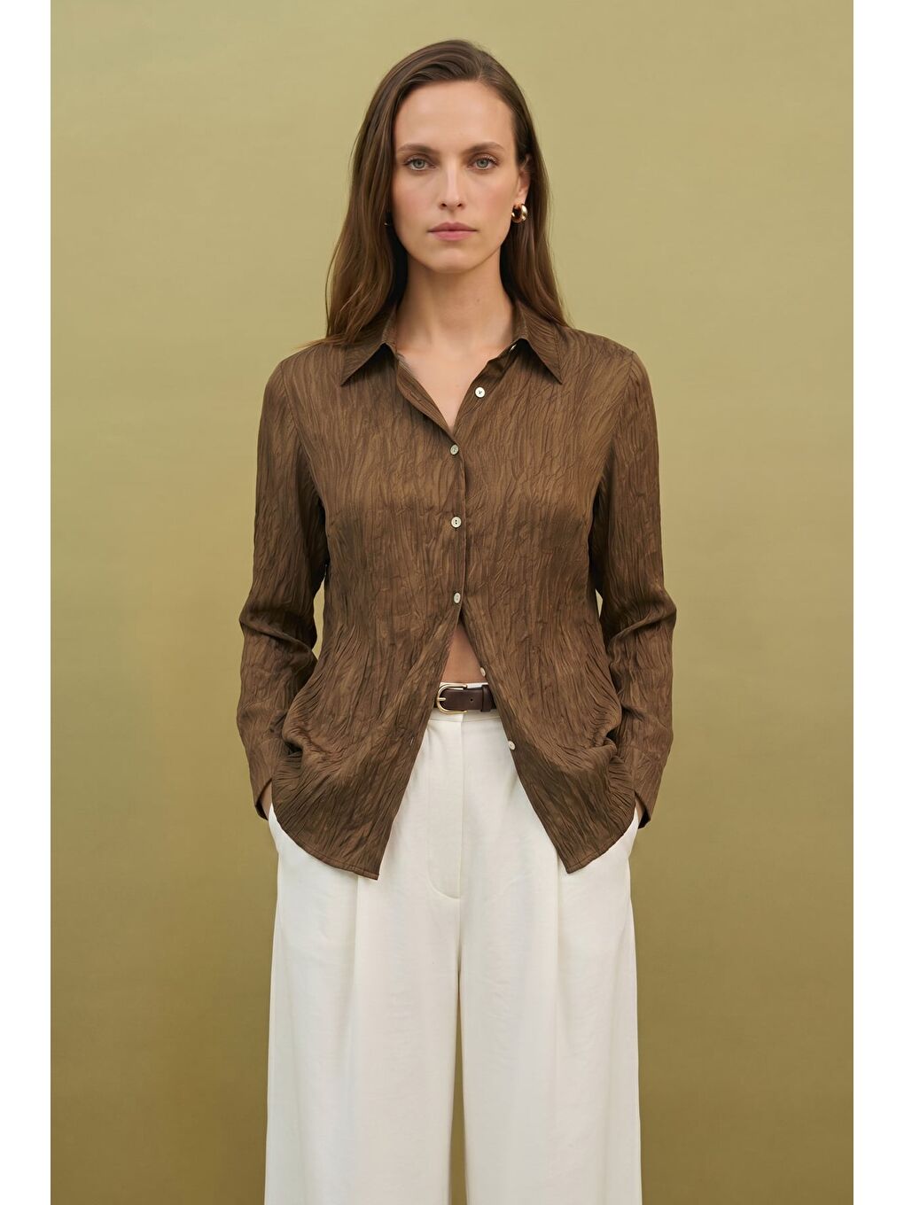 Kahverengi Salaş Gömlek - Kahve-2