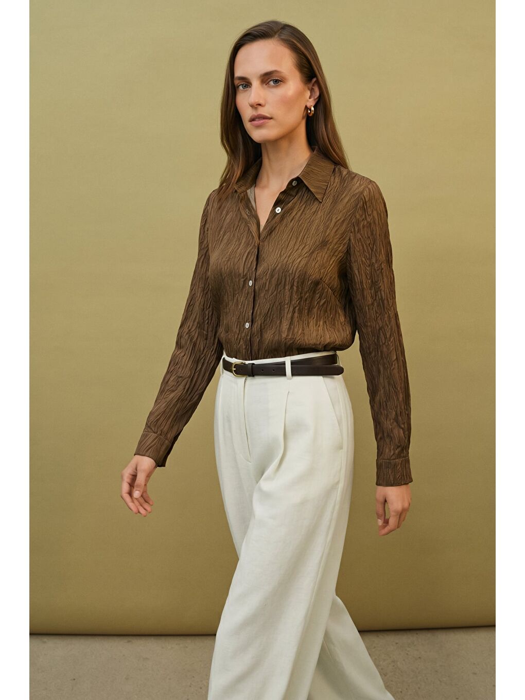 Kahverengi Salaş Gömlek - Kahve-3