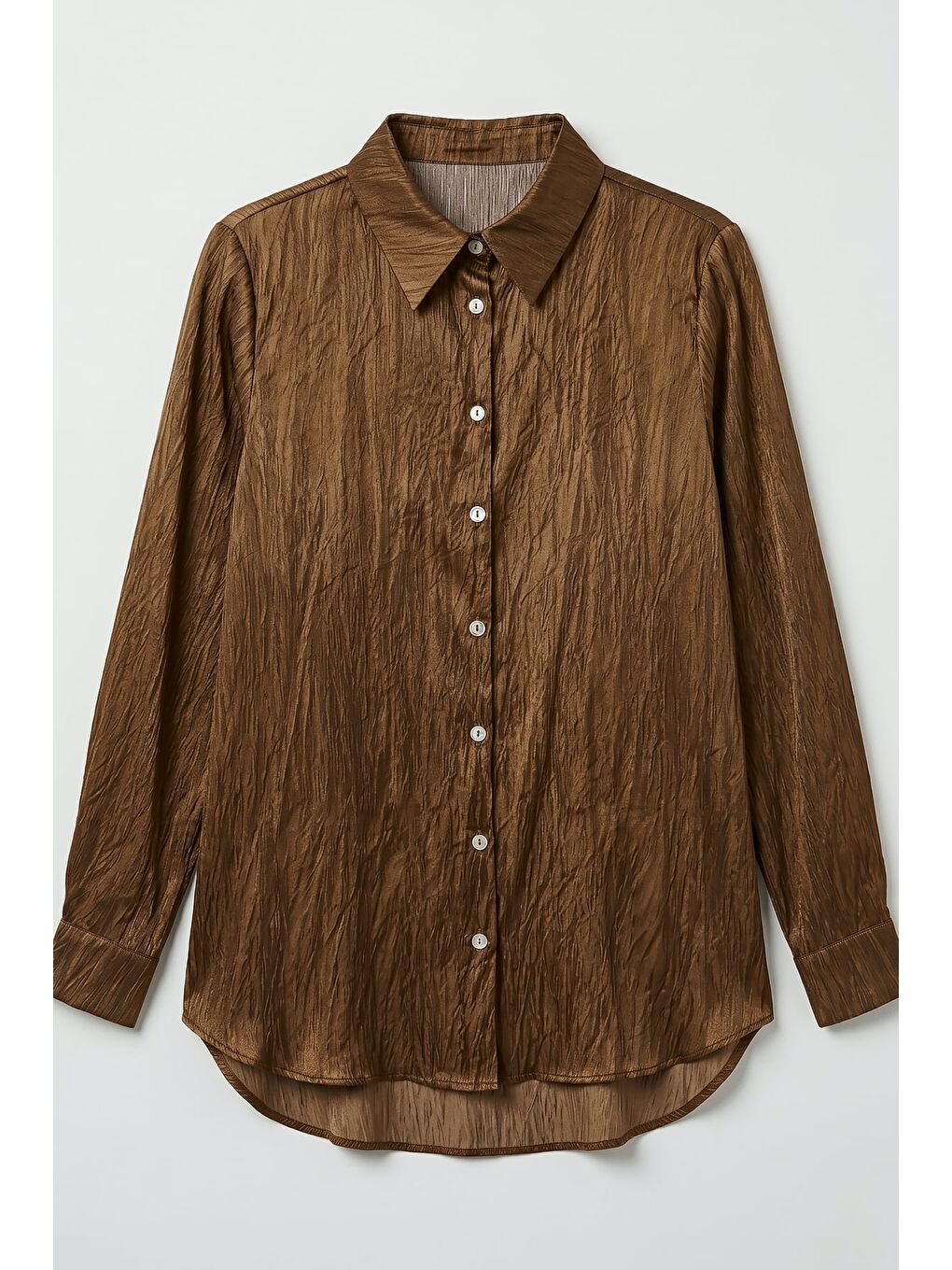 Kahverengi Salaş Gömlek - Kahve-4