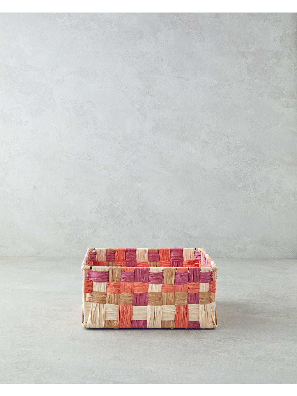 Modern Square Kağıt İp Sepet 22x22x10cm Turuncu