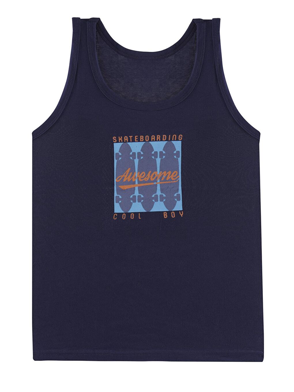 Karışık Erkek Çocuk Atlet Geniş Askılı Baskılı 5'li Paket Garson-5