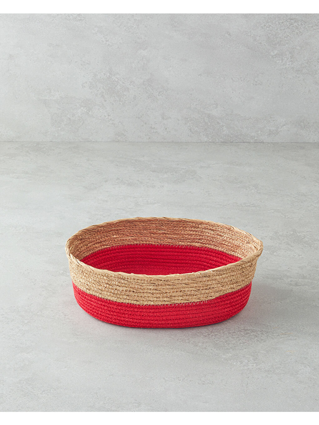 Colorful Lines Kağıt İp Sepet Kırmızı-1