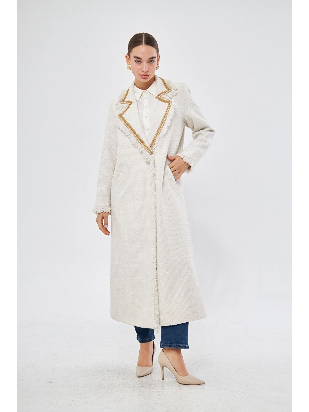 Yaka İncili Tüvit Ekru Kaban-1