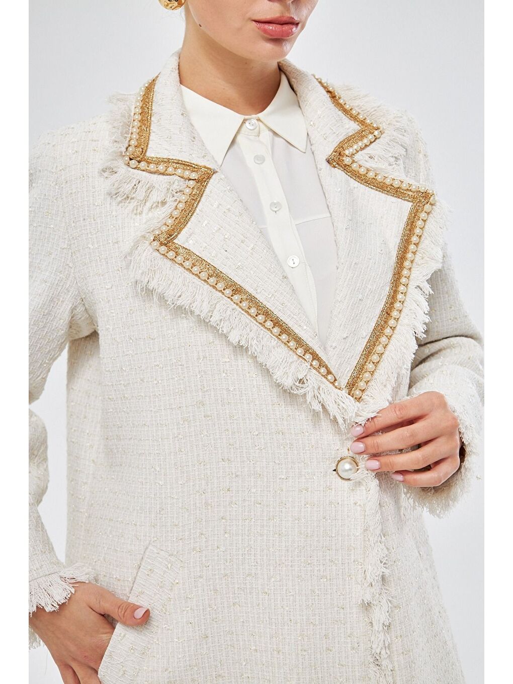 Yaka İncili Tüvit Ekru Kaban-2