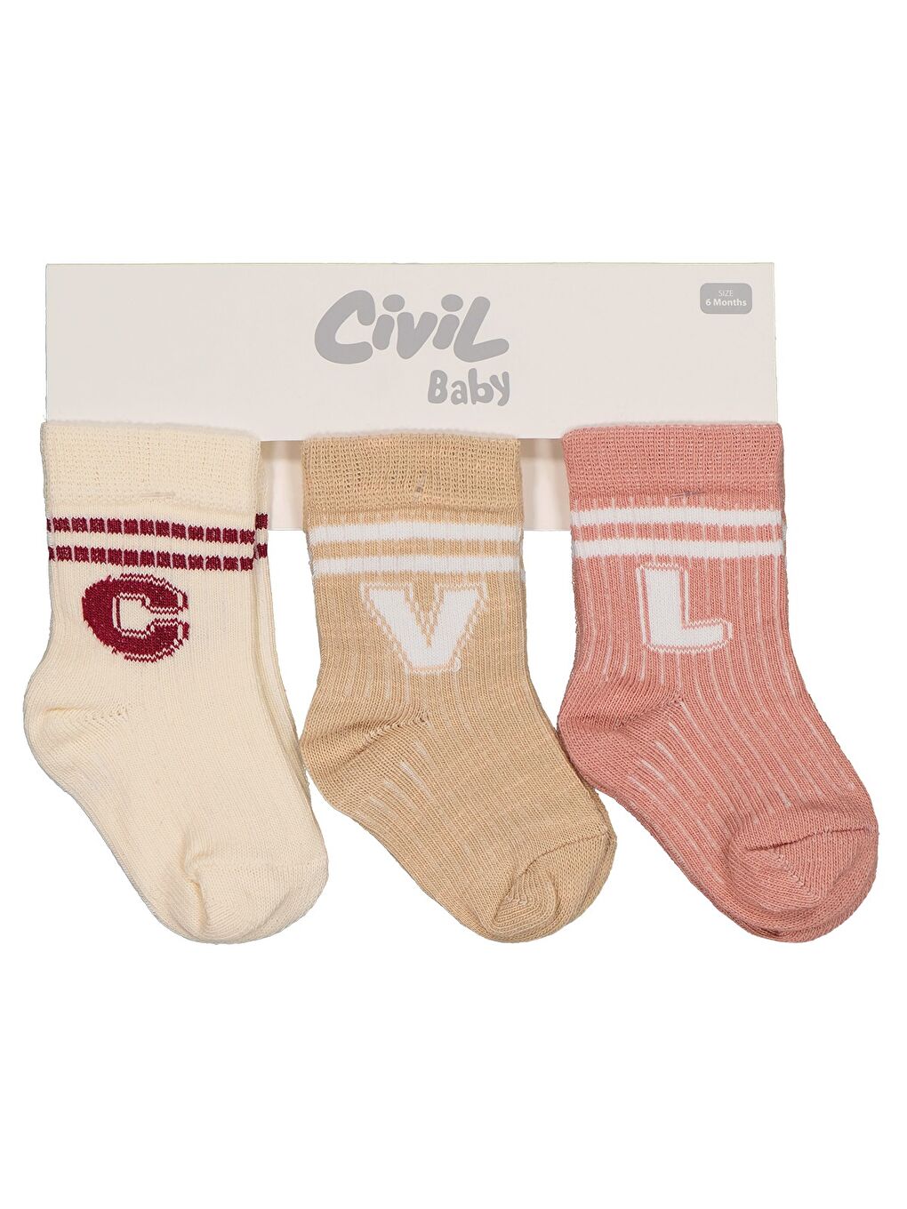 Beyaz Baby CVL 3'lü 6- Bebek Kız Çorap Set - Standart