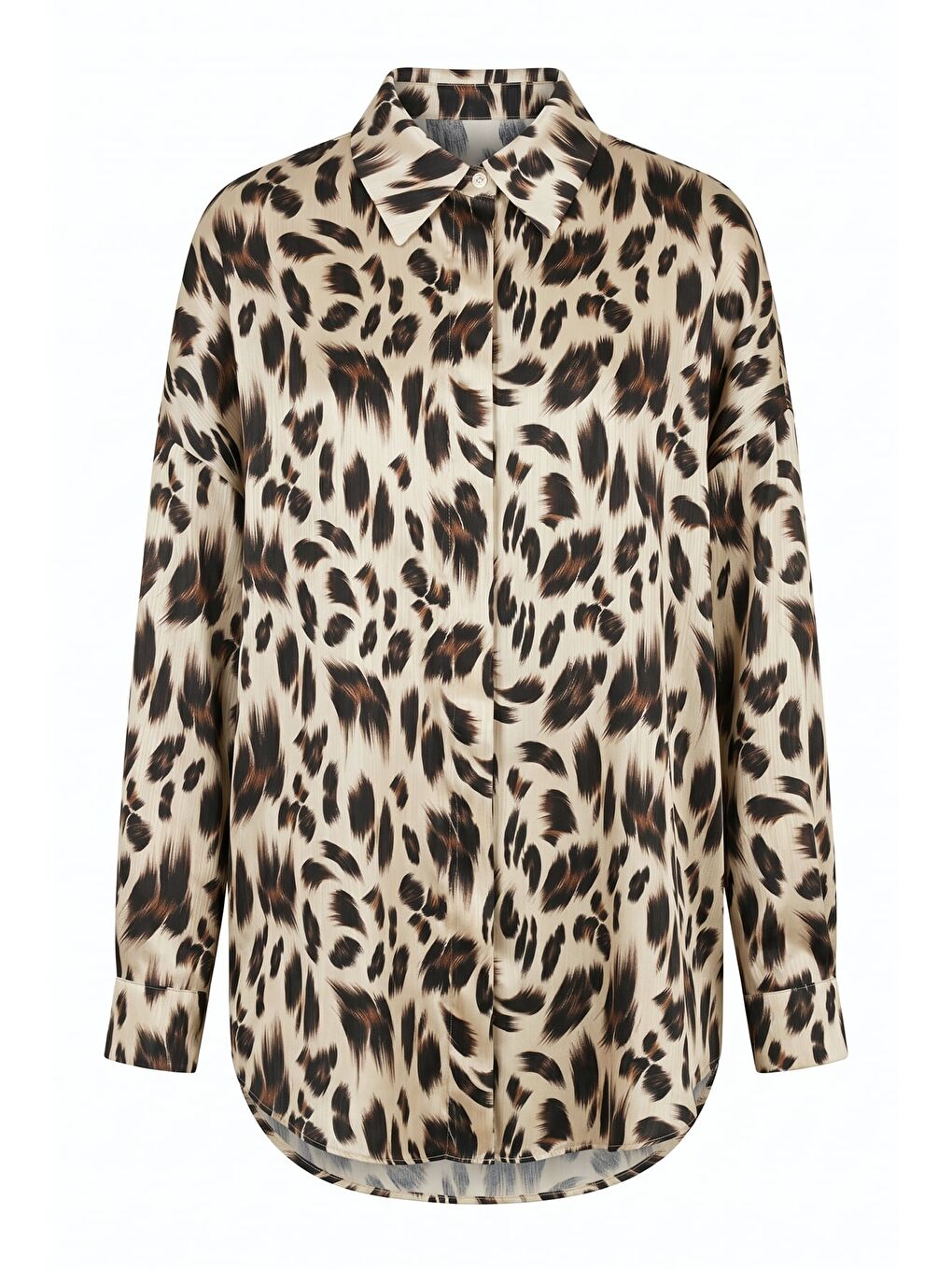 Siyah Leopar Desen Salaş Gömlek - Leopar-5