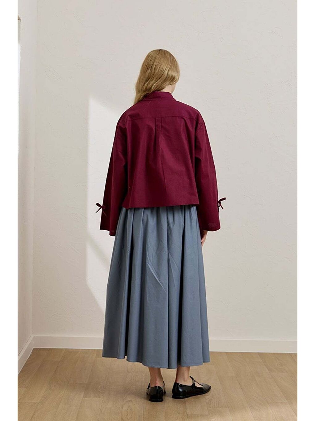 Mürdüm Fiyonk Detay Crop Gömlek-3