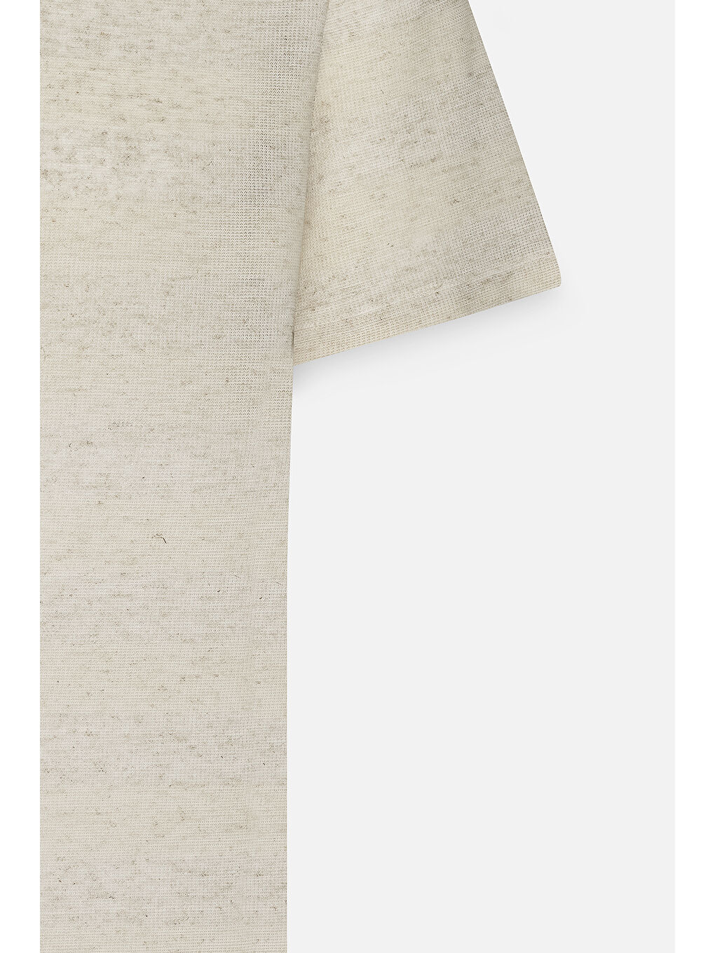 Erkek Bej-Ekru Keten Slim Fit Dar Kesim Bisiklet Yaka Çizgili Tişört-7