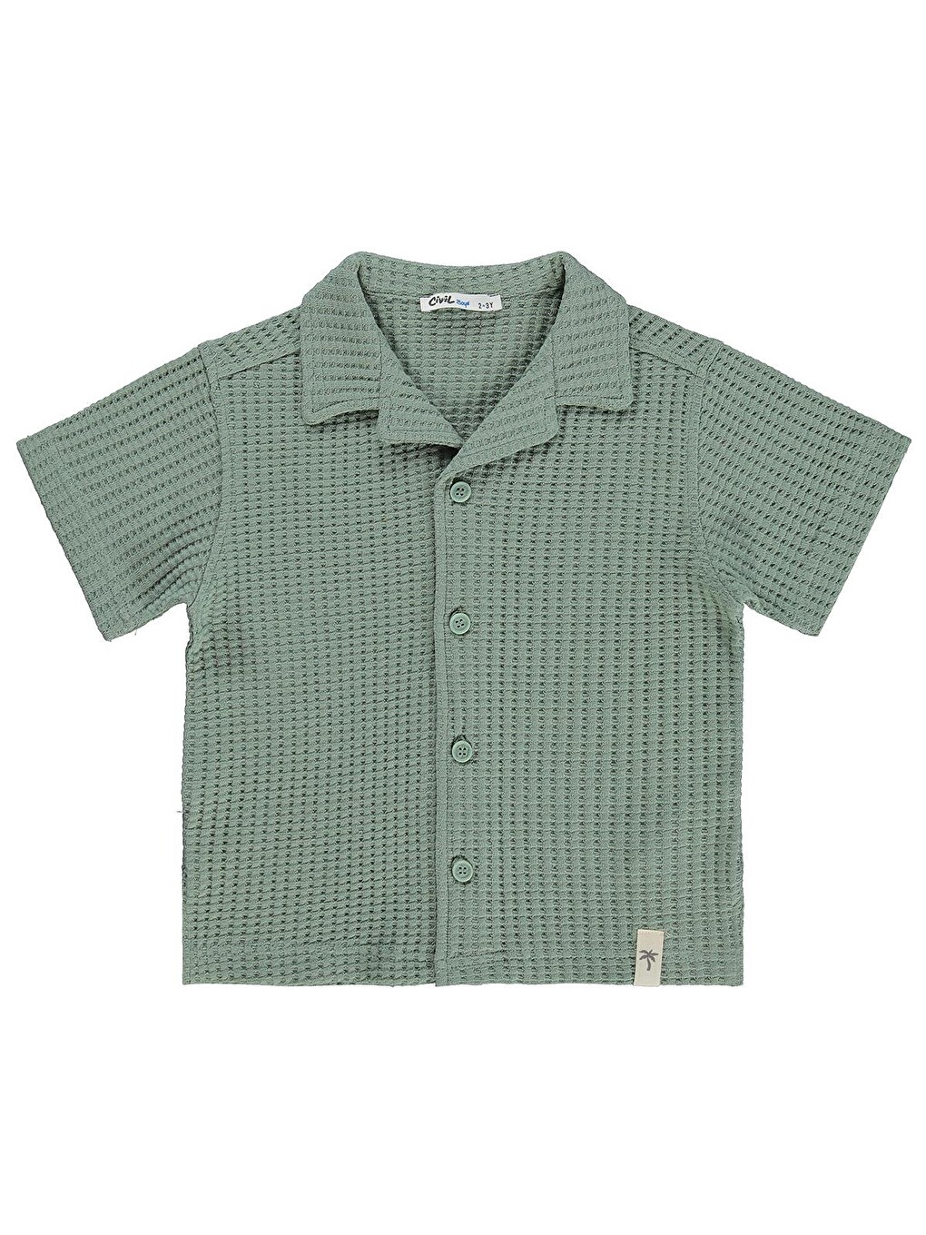 Boys Basic Waffle 2-5 Yaş Gömlek - Yeşil