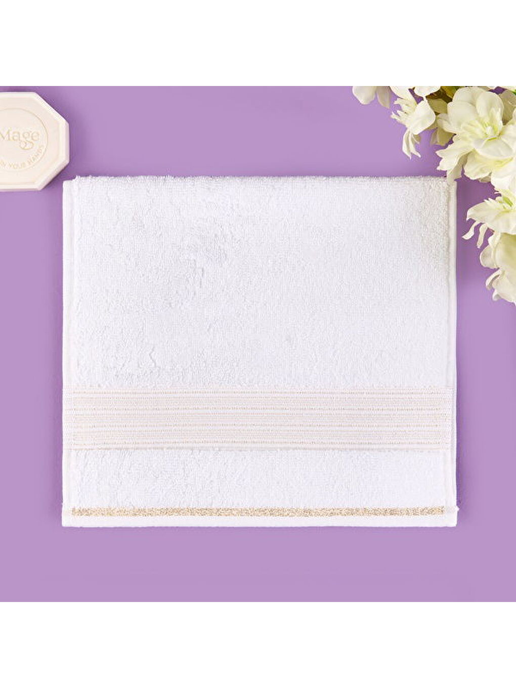 Soft Golden Star Blank El Havlusu - Ekru - 30x50 cm