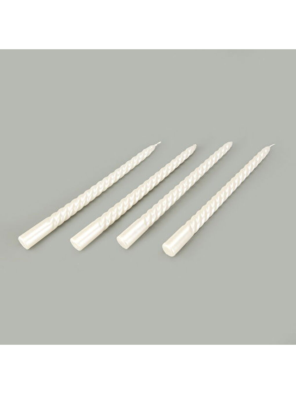 4'lü Burgu Mum - Beyaz - 25 cm-3