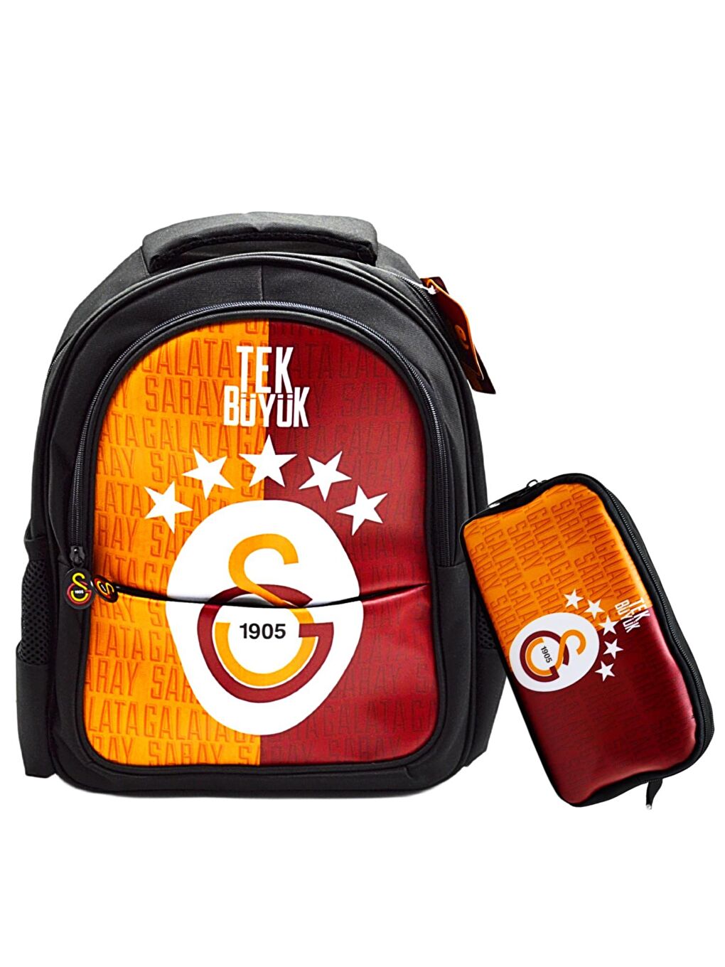 3 Bölmeli 5 Yıldızlı Tek Büyük Suni Deri Okul Çantası + Kalemlik