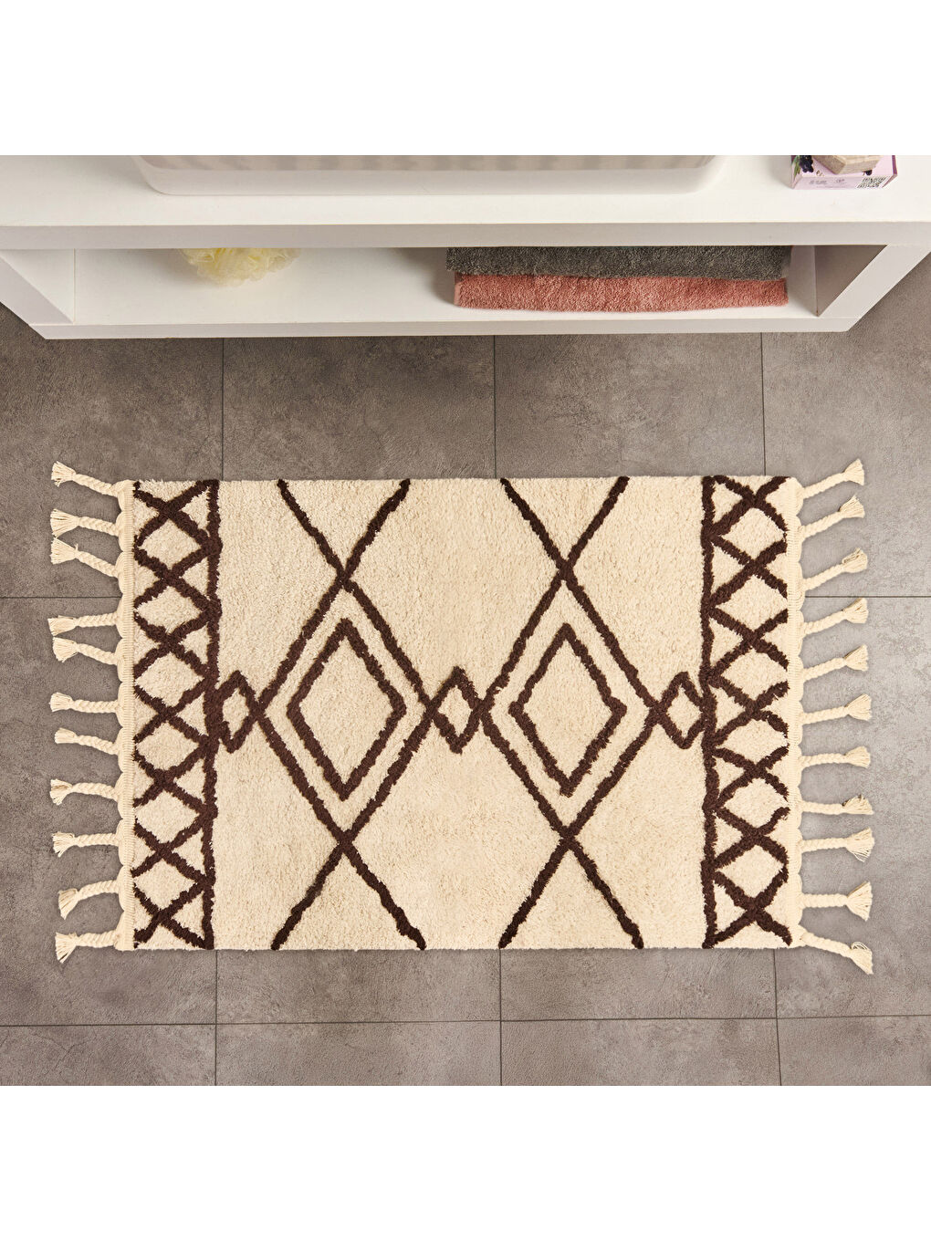 Soft Tufting Nora Banyo Paspası - Ekru / Renkli - 60x90 cm-2