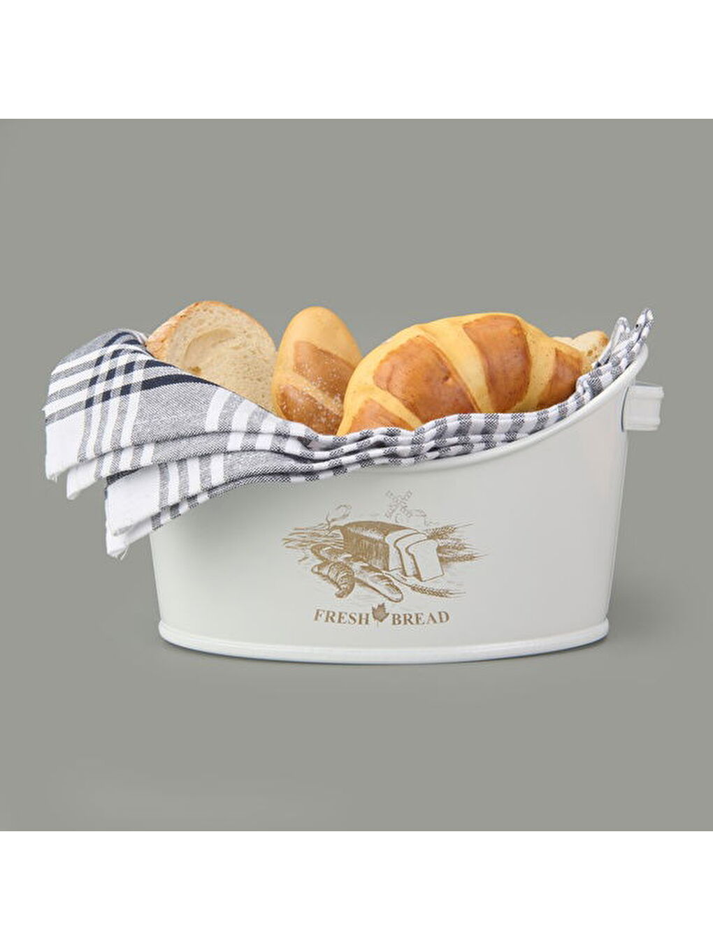 Kayık Ekmeklik - Beyaz - 24x18,5 cm-3