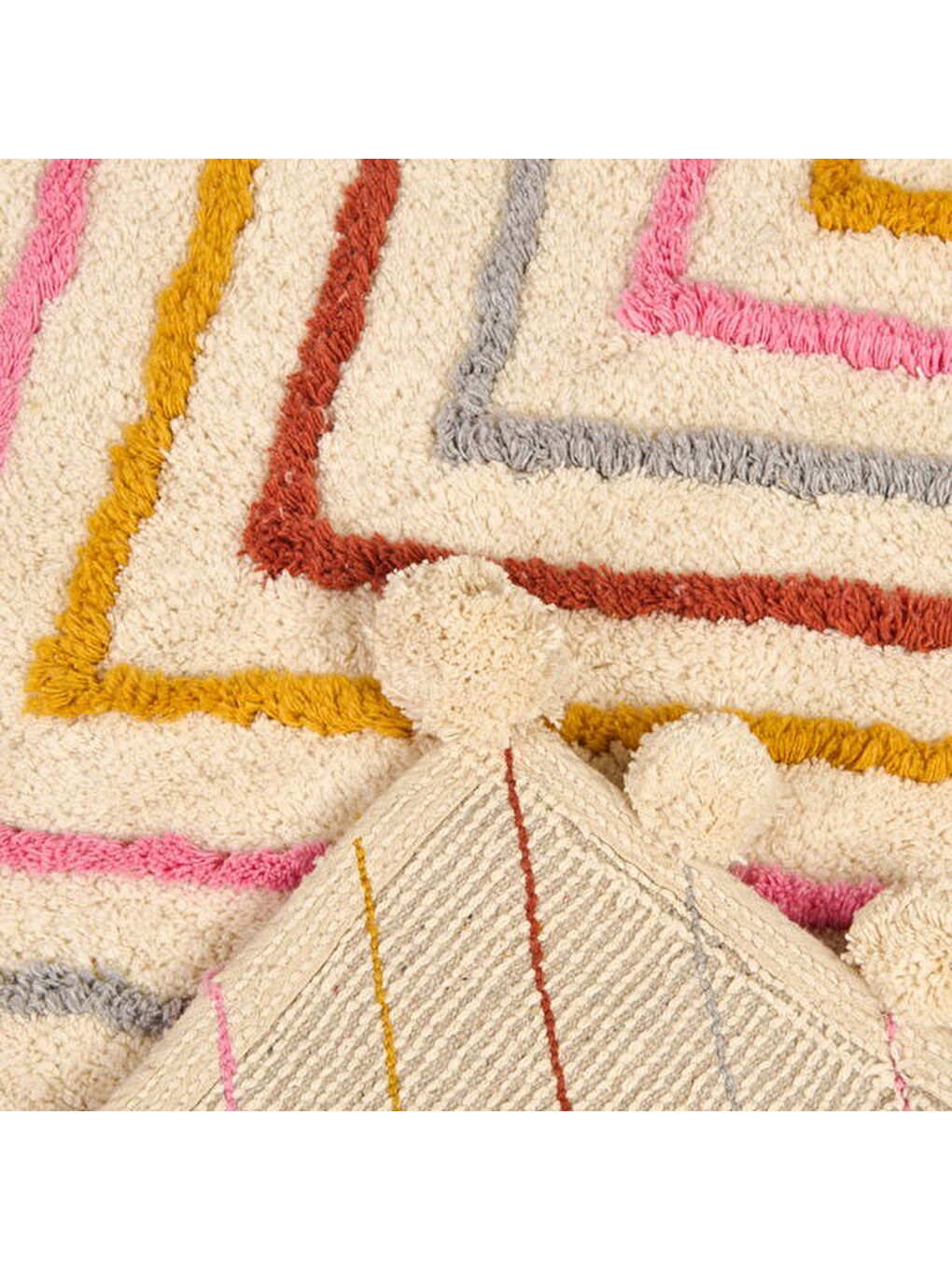 Soft Tufting Nora Banyo Paspası - Ekru / Renkli - 60x90 cm-4