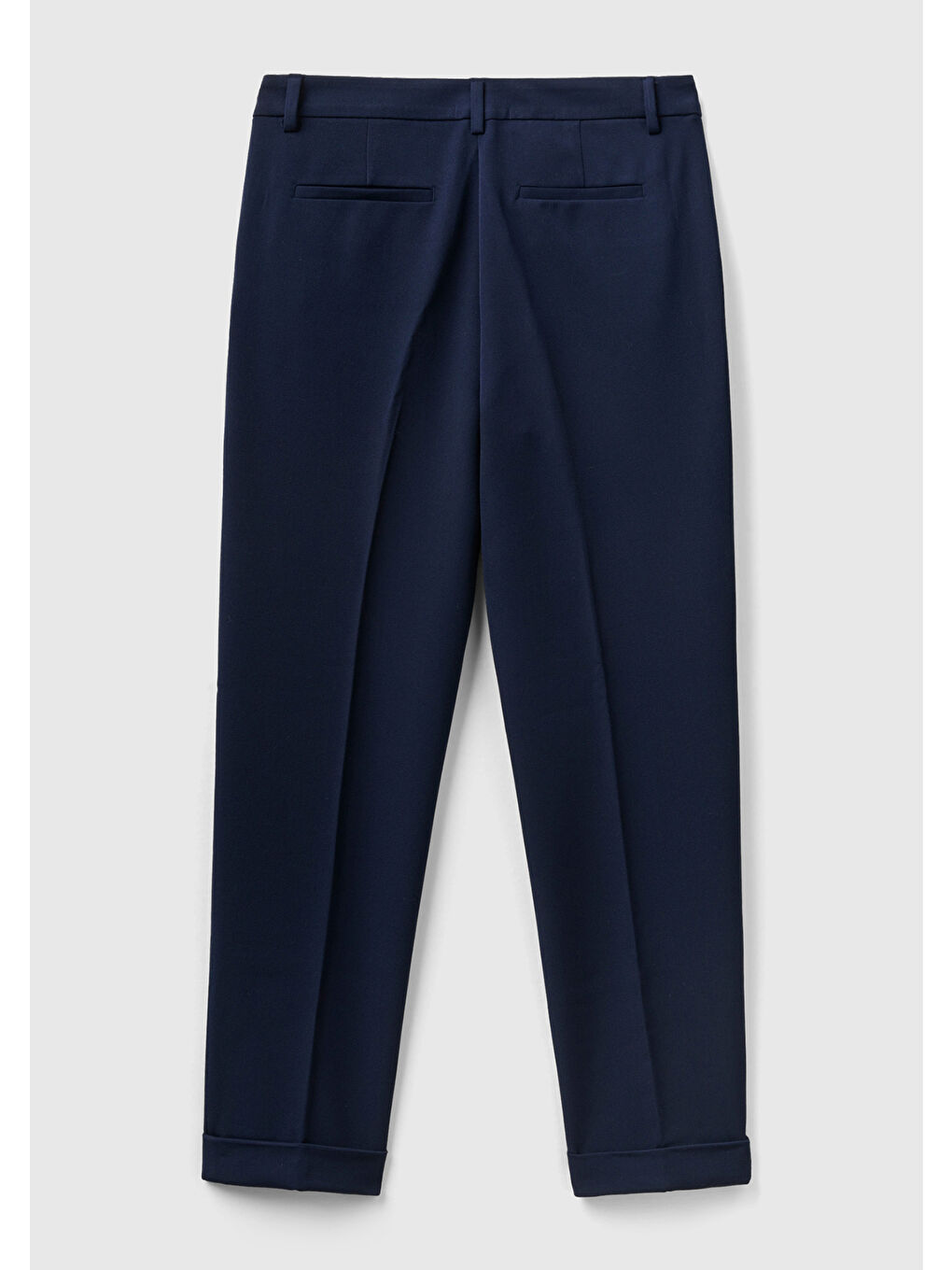 Kadın Lacivert Poliviskoz Regular Fit Duble Paça Pantolon-3