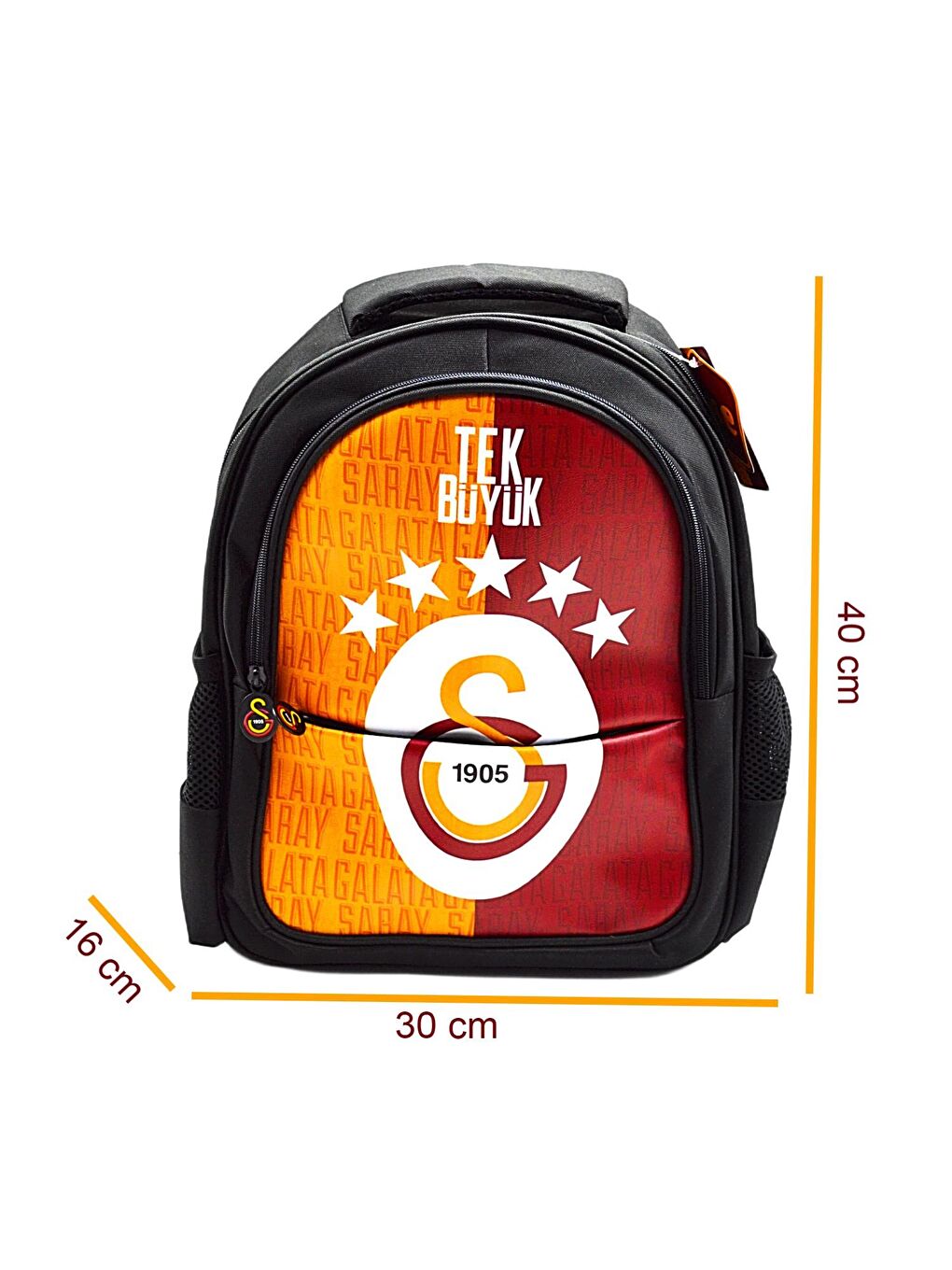 3 Bölmeli 5 Yıldızlı Tek Büyük Suni Deri Okul Çantası + Kalemlik-2