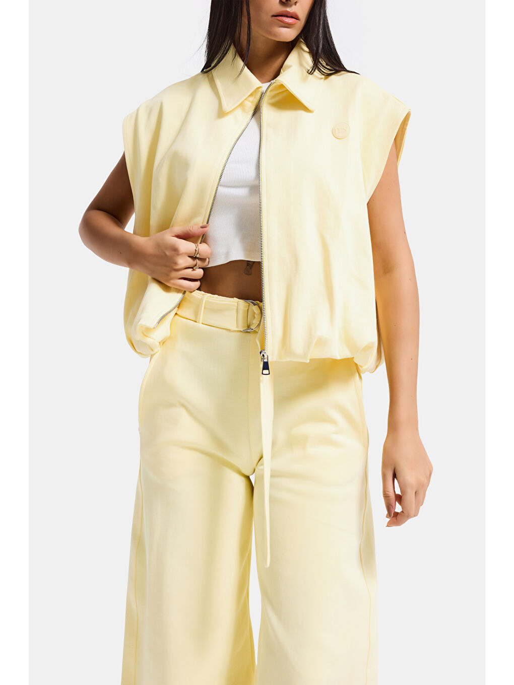 Kadın Sarı Renk s6-108 Alt Üst 2'li Kombin Tasarım Takım-1