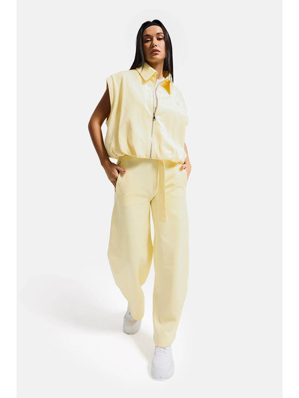 Kadın Sarı Renk s6-108 Alt Üst 2'li Kombin Tasarım Takım-3